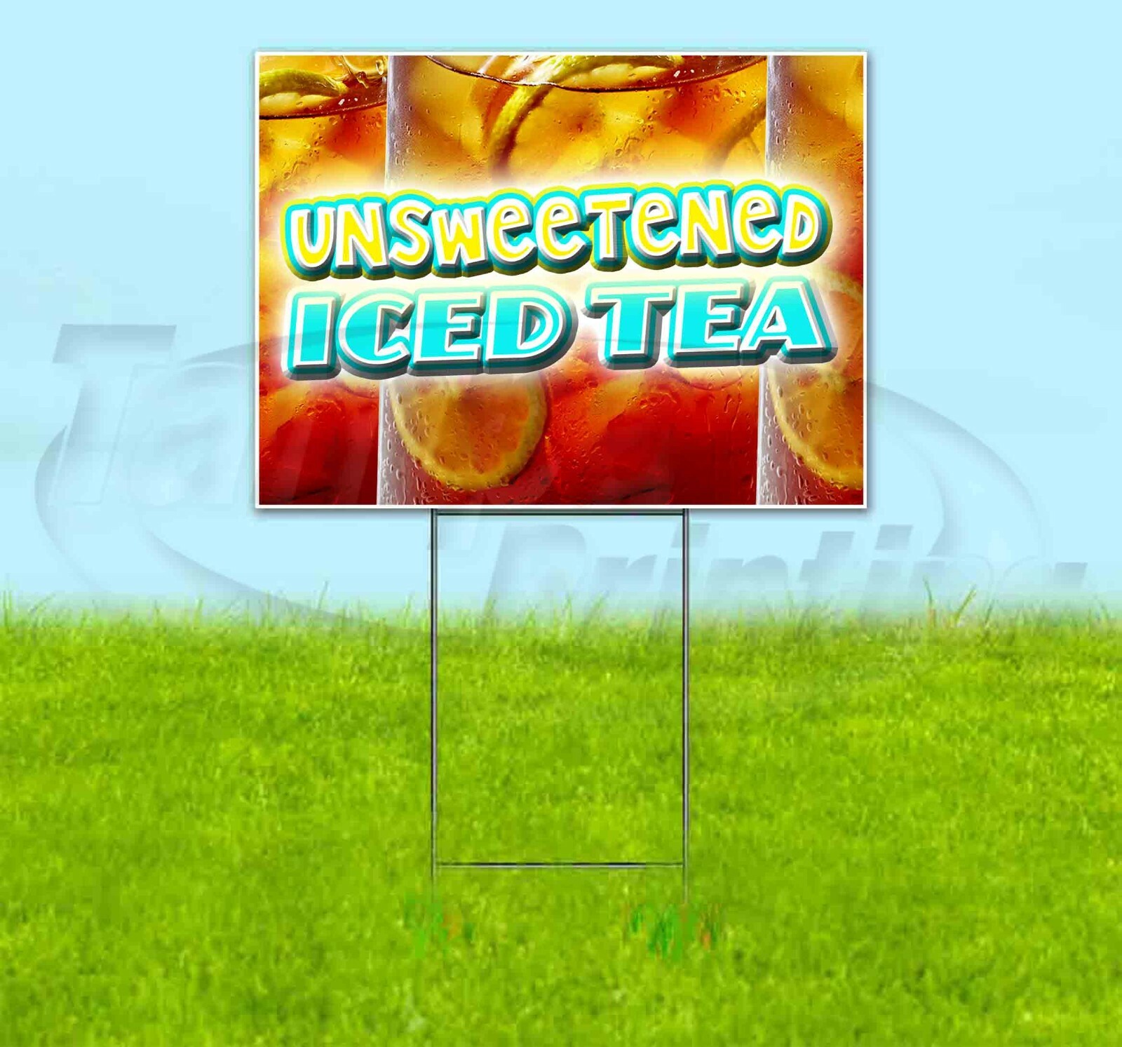 UNSWEETENED ICED TEA 18×24 Yard Sign Corrugated Plastic Bandit Lawn USA