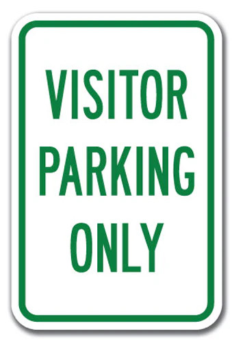 Visitor Parking Only Sign 12″ x 18″ Heavy Gauge Aluminum Signs