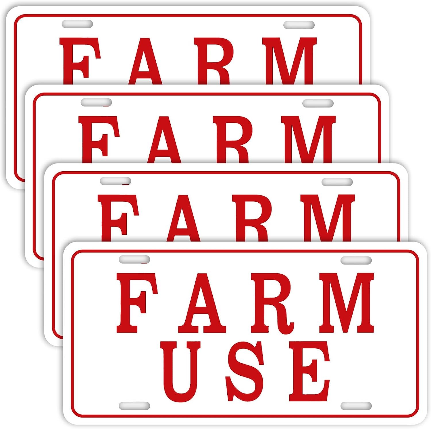 Blulu 4 Pieces Farm Use ID Tag Sign 12 x 6 Inch, Aluminum Reflective Rust Free F