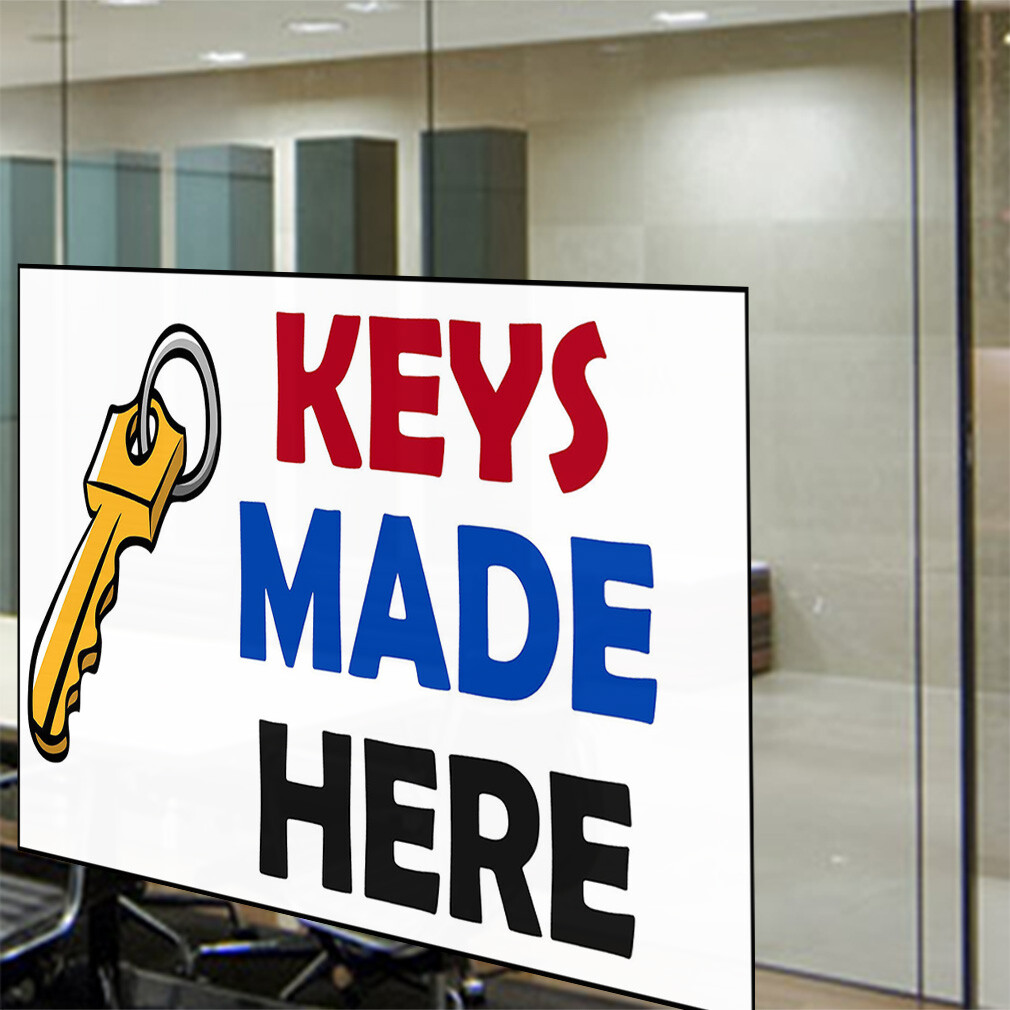 Decal Stickers Keys Made Here Vinyl Store Sign Label Business