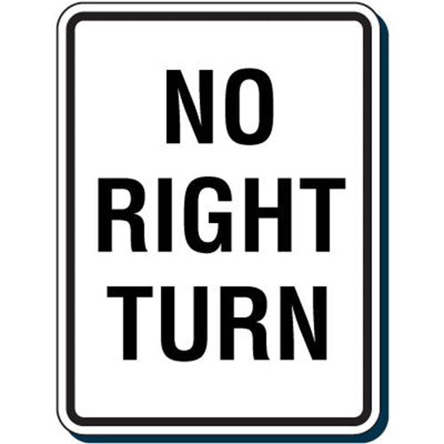 No Right Turn Sign
