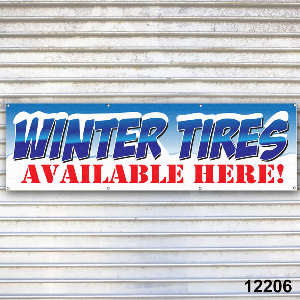 Winter Tires Banner Sign Auto Truck Repair Tires Wheels Tire Dealer Garage