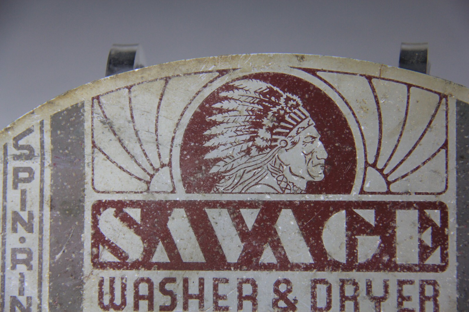 Vintage Savage Arms Corporation Washer and Dryer Oval Metal Plaque New York