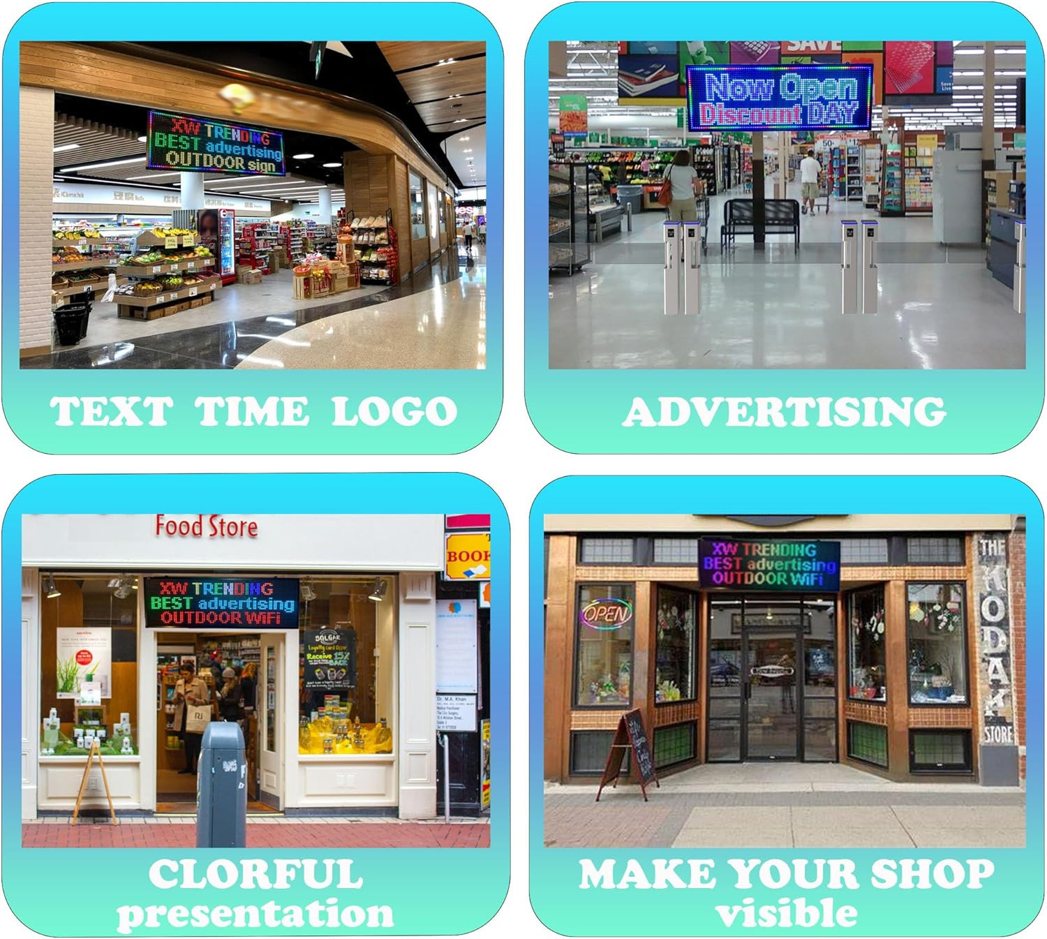 LED Sign, Scrolling Sign 40″ X 14″, Wifi Perfect Tool for Advertising, Color Mes