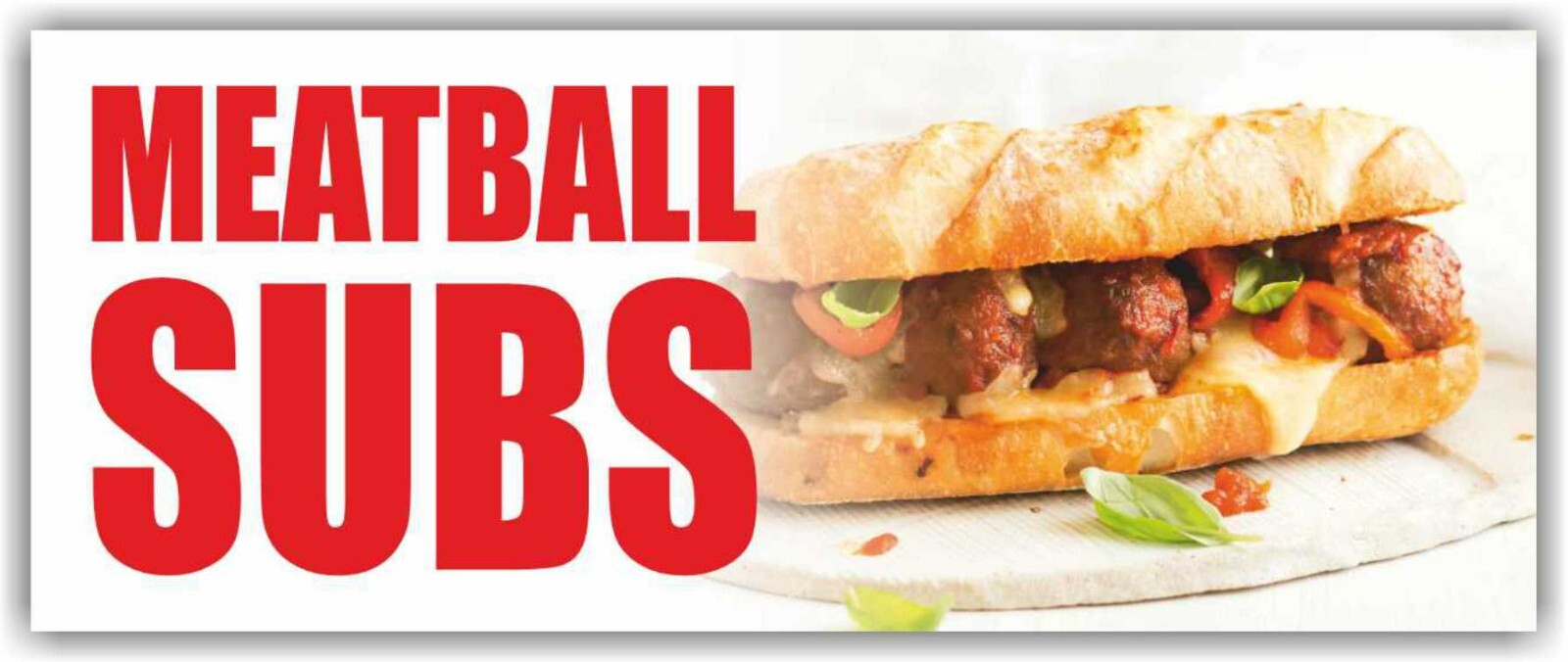 MEATBALL SUBS advertising Banner Vinyl Mesh Sign subway burger fast food bar