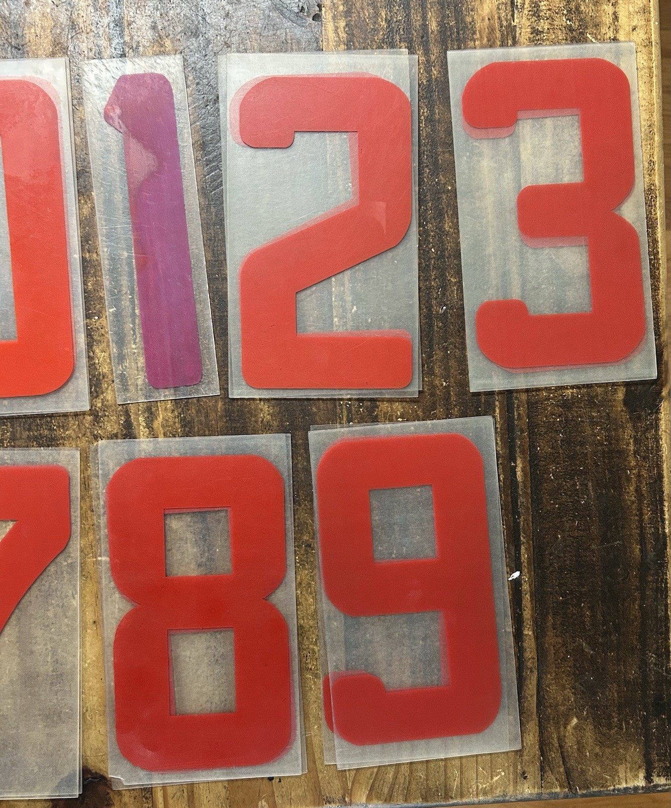 Lot of 25 Vintage Marquee Billboard Sign 9″ Panels w/ 8″ Red Numbers & Symbols