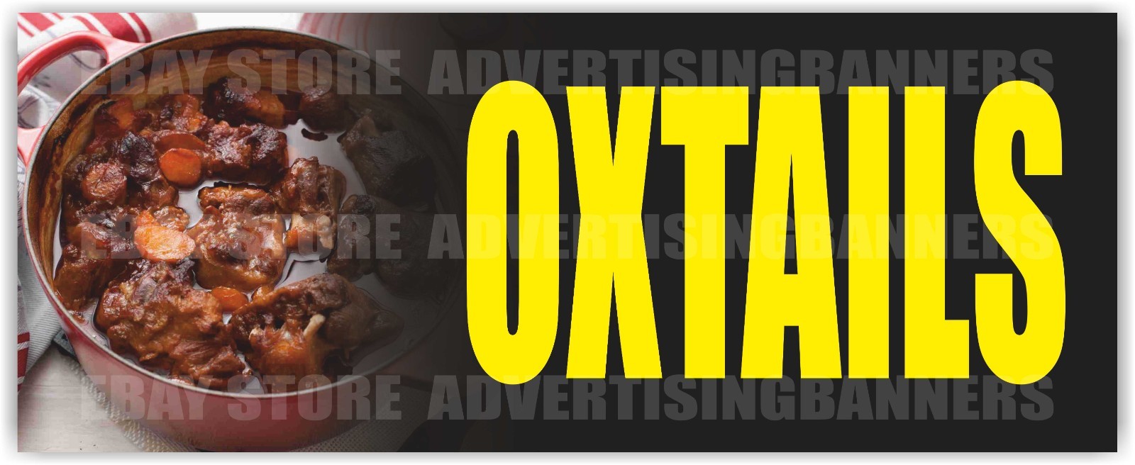 OXTAILS Advertising Banner Vinyl Mesh Sign Farm Fresh Meat Market Beef Bull Pork