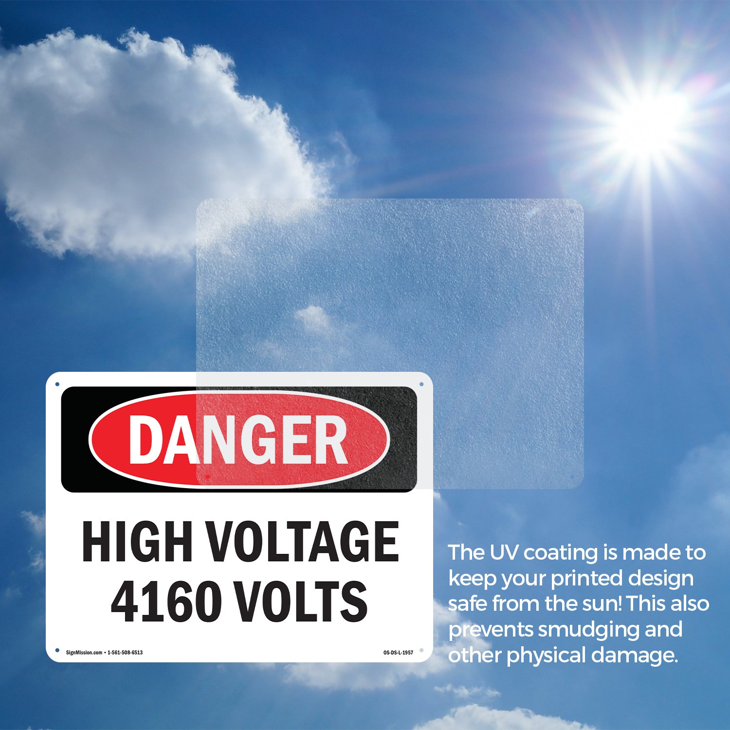 High Voltage 4160 Volts OSHA Danger Sign Metal, Plastic, Or Decal – 5 or 10 Pack