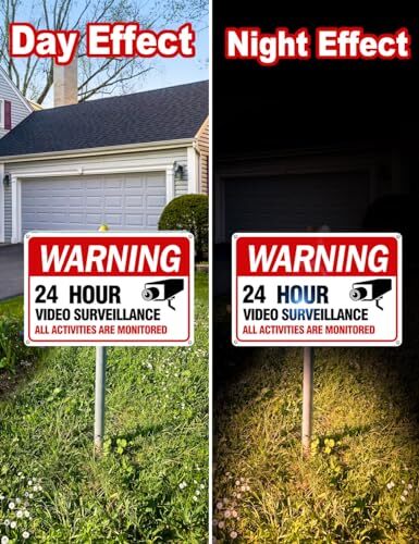 4 Pack 12x8Inch Video Surveillance Sign Rust Free Aluminum Security Camera Sign