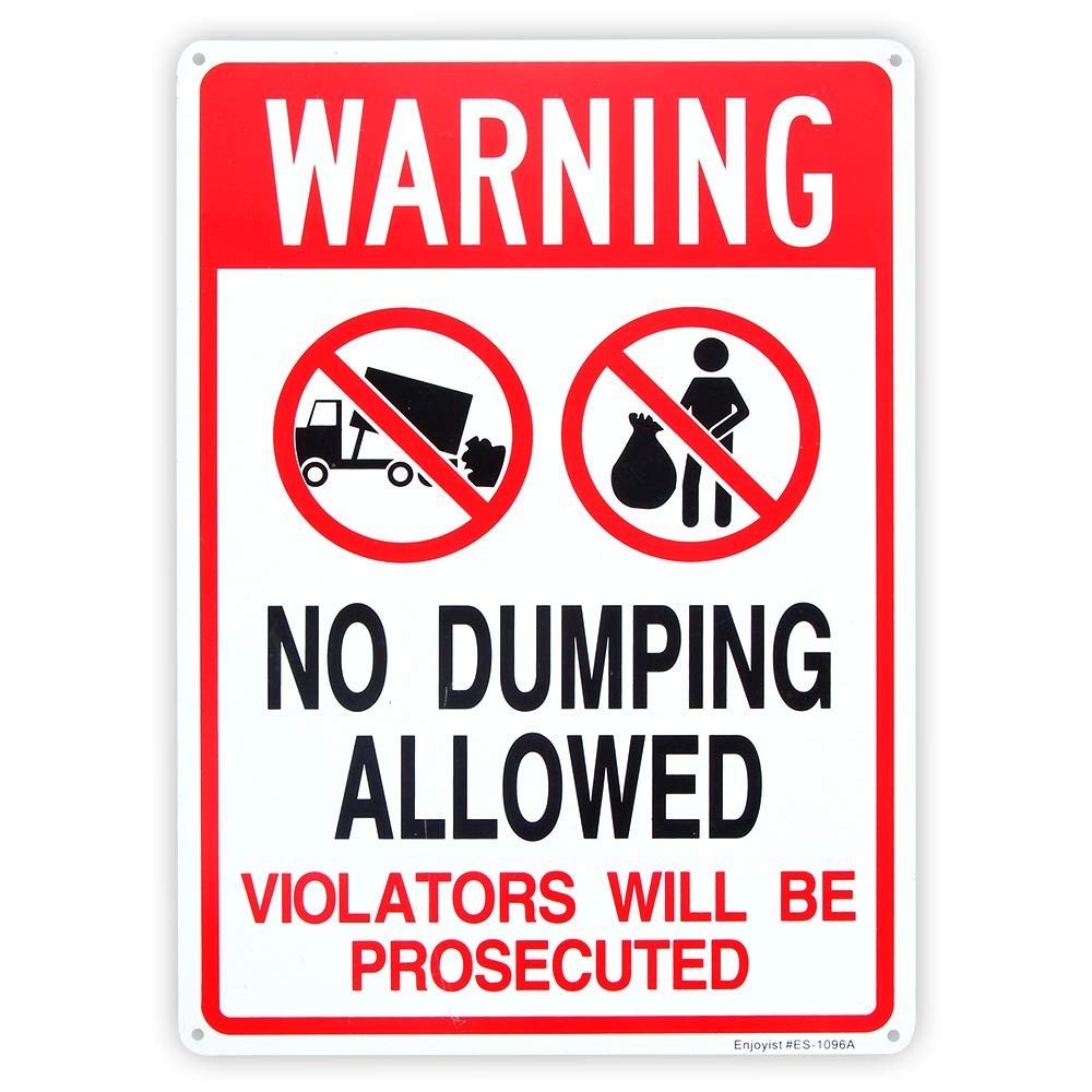 No Dumping Allowed – Violators will be Prosecuted Sign, 14″x 10″ .04″ Aluminu…