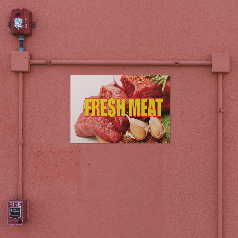 Decal Stickers Fresh Meat Outdoor Advertising Printing B Vinyl Store Sign Label