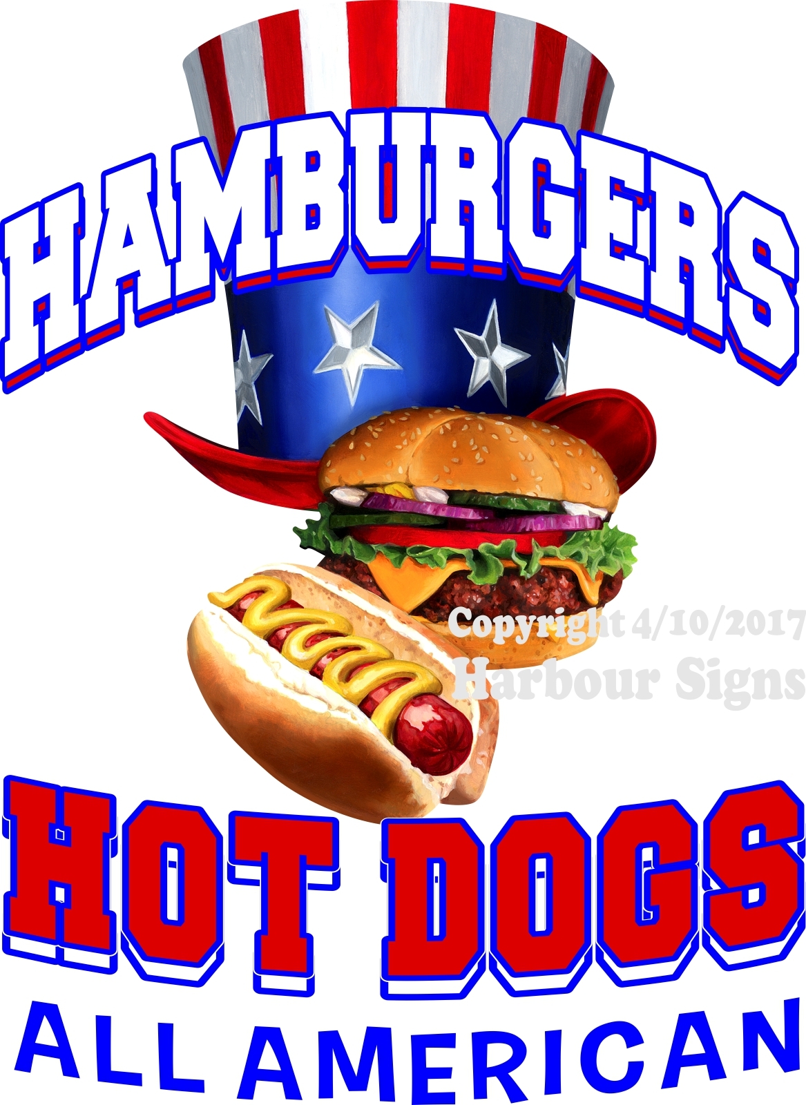 Hamburgers Hot Dogs DECAL (CHOOSE YOUR SIZE) Food Truck Concession Sticker