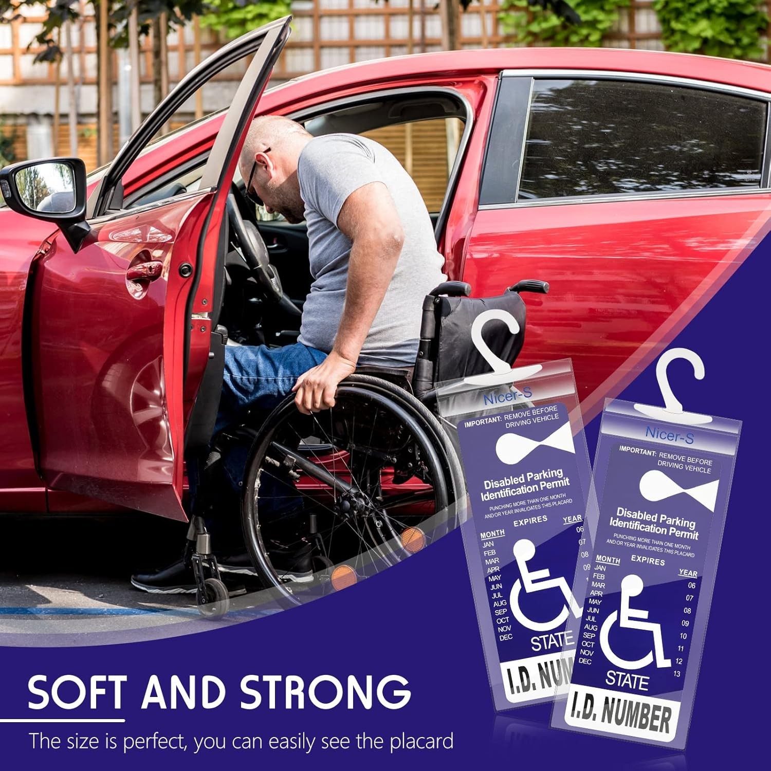 Pajean 6 Pieces Handicap Placard Holder for auto Ultra Transparent