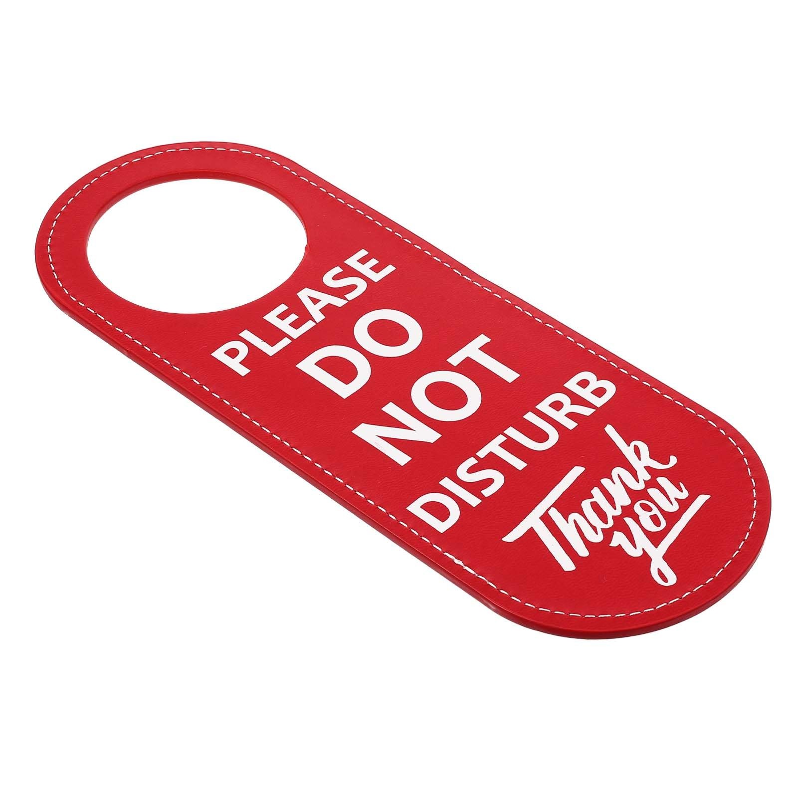 PU Leather Double Sided Please Do Not Disturb Sign Door Hanger Knob Privacy 1