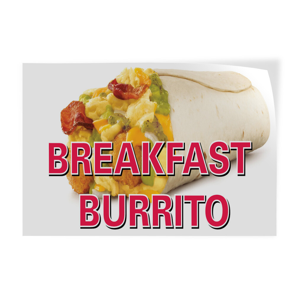Decal Stickers Breakfast Burrito Restaurant Cafe Bar Vinyl Store Sign Label