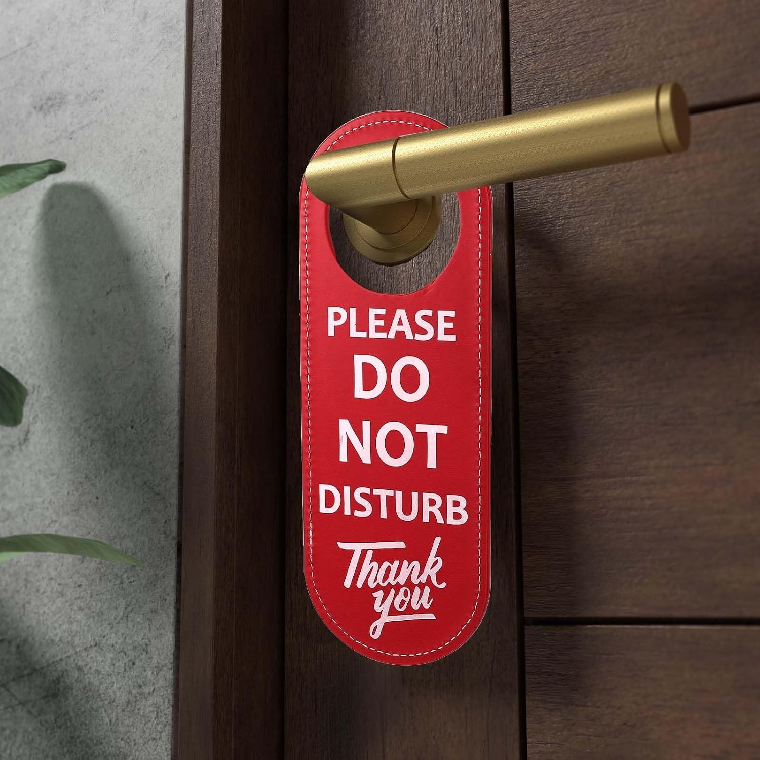PU Leather Please Do Not Disturb Sign and Welcome Please Knock Sign, Door Knob P