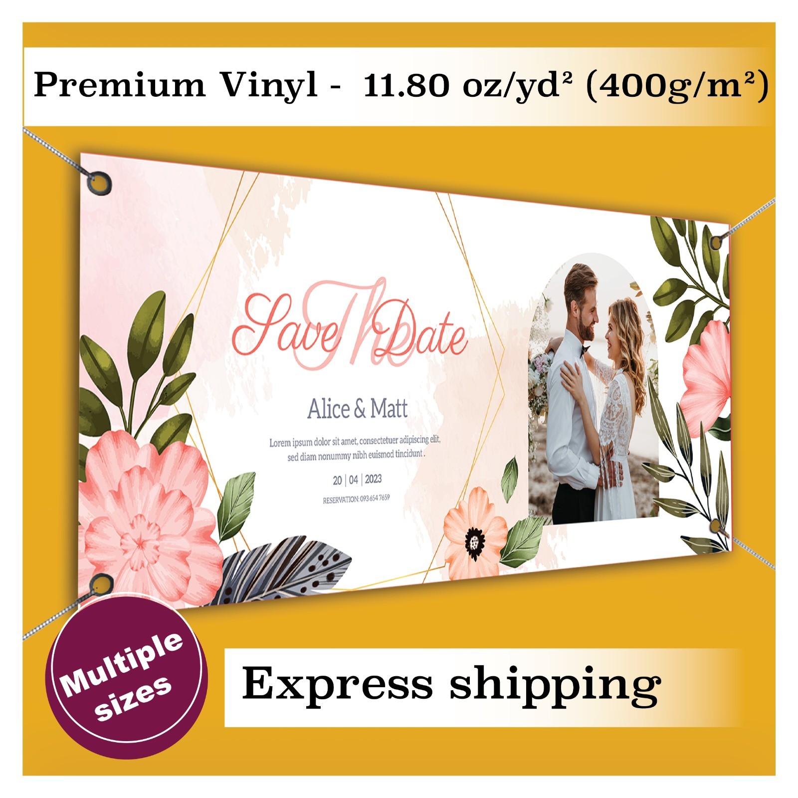 Custom Vinyl Banner with Grommets–Personalized Full Color Print –Indoor/Outdoor
