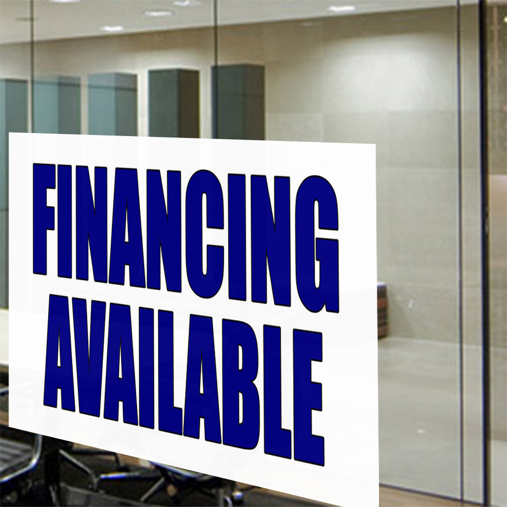 Decal Stickers Financing Available Promotion Business Vinyl Store Sign Label