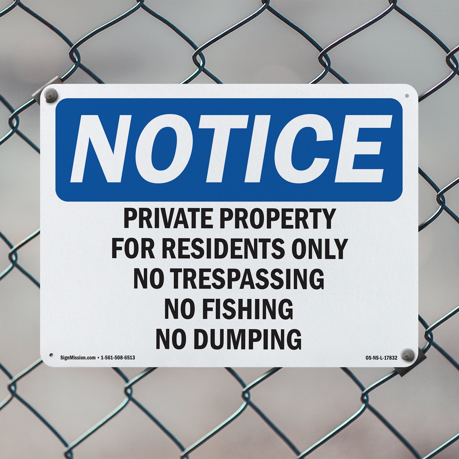 Private Property For Residents Only No Trespassing OSHA Notice Sign 5/10 Pack
