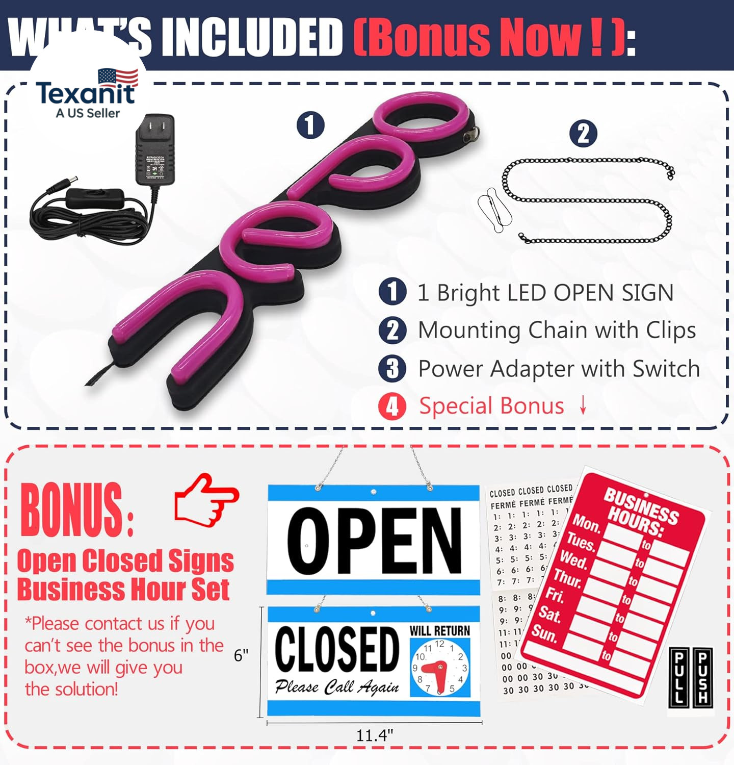 Open Signs for Business,Led Neon Open Sign,16X6 Inch Lighted Sign for Restaurant