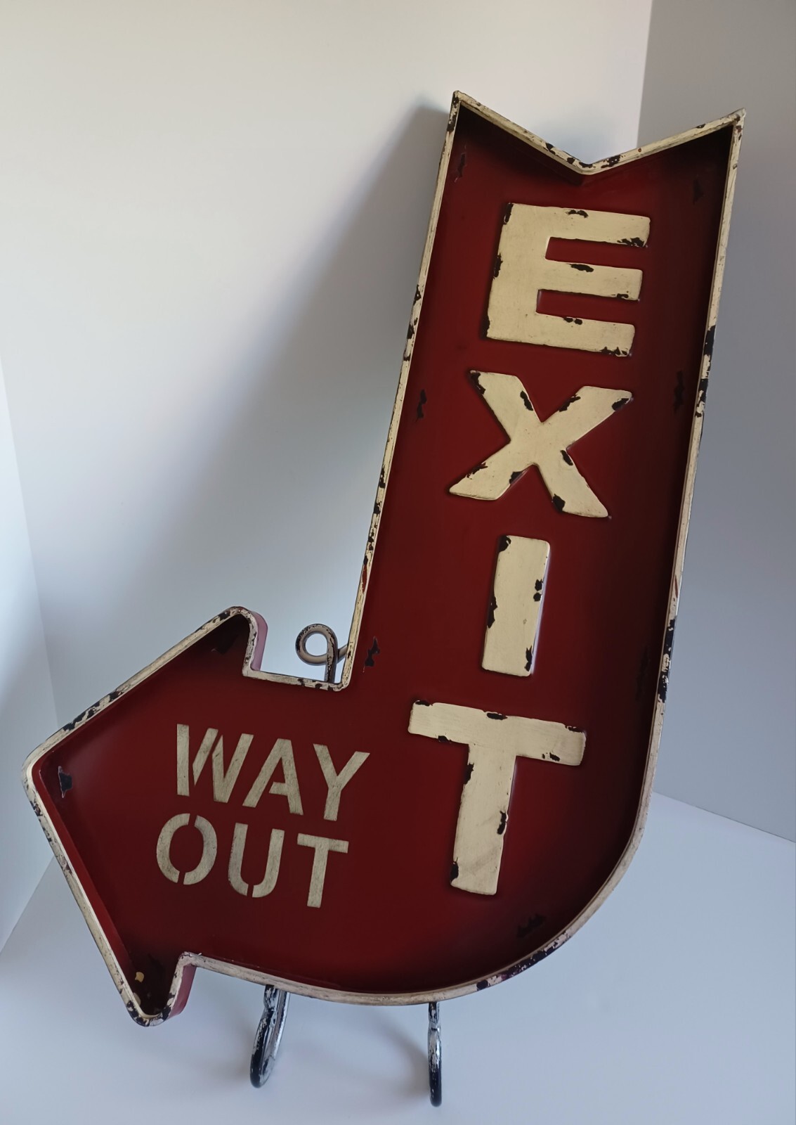 EXIT “WAY OUT” SIGN FOR HOME DECOR BUSINESS OFFICE 32″ X 20″ X 1.25″ NEW