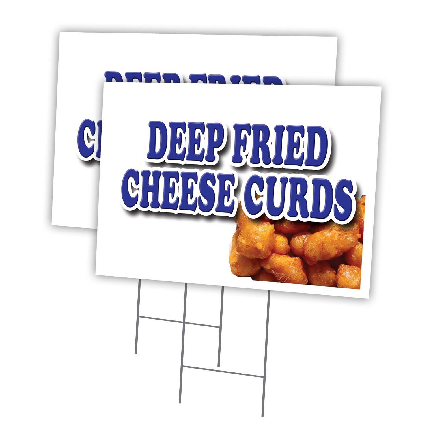 Deep Fried Cheese Curds Multi-Pack of Yard Signs & Stake plastic coroplast windo