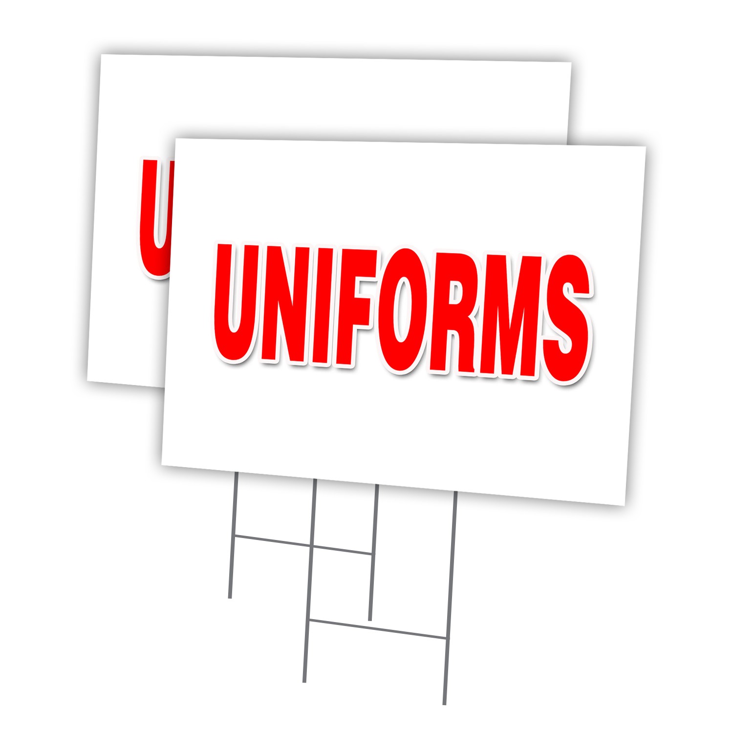 Uniforms Multi-Pack of Yard Signs & Stake outdoor plastic coroplast window