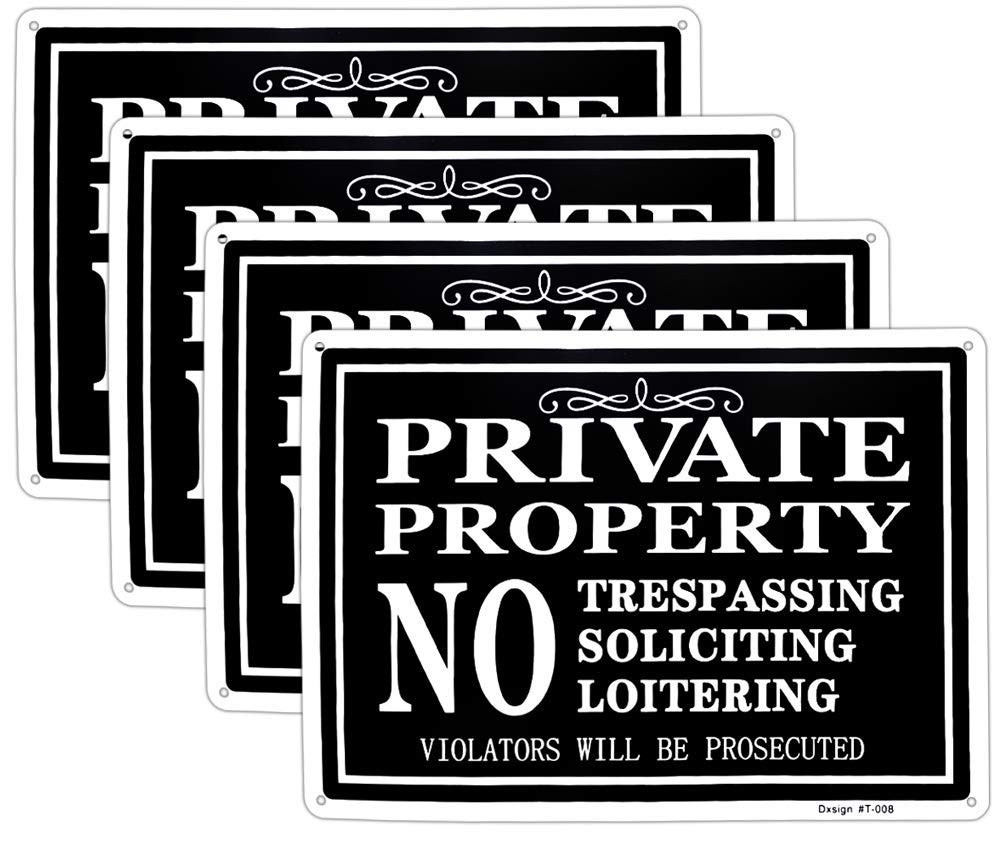 Private Property No Trespassing Aluminum Sign – UV Printed, Durable 14×10 inc…
