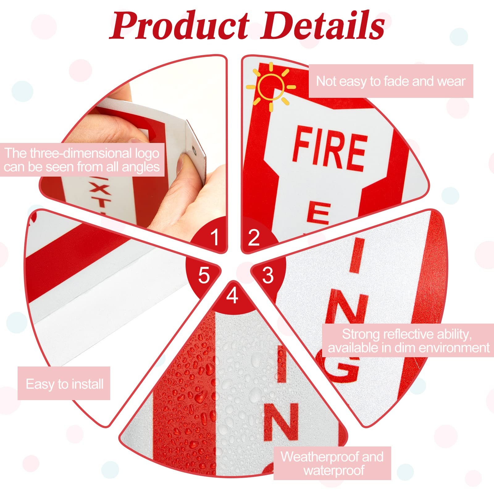 2 Sets 3D Fire Extinguisher Sign with Down Arrow, 12″ x 4″ Reflective Aluminu…