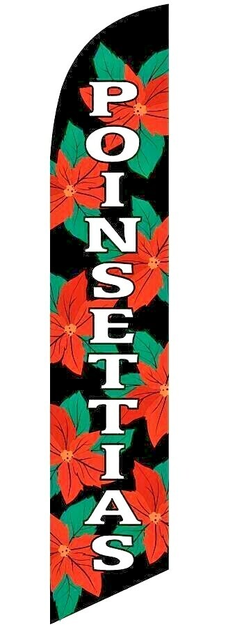 Poinsettias Advertising Banner Feather Swooper Flutter Flag