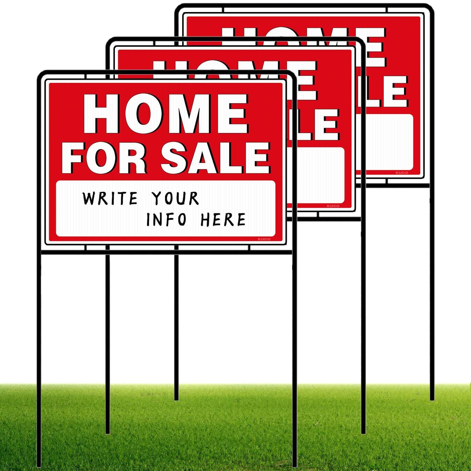 Home For Sale Sign with Stakes, Double Sided Signs, For Sale By Owner Signs f…