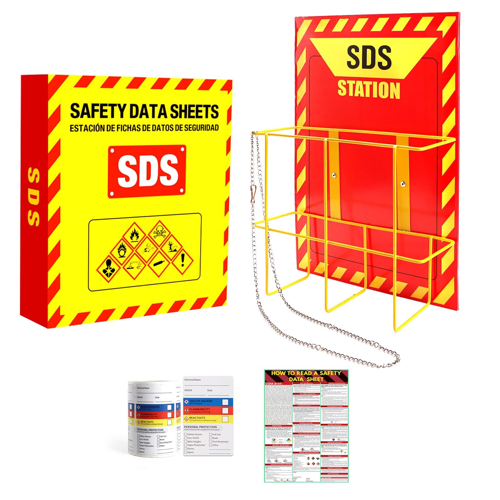MSDS Yellow Heavy Duty 3 Inch Material Safety Data Sheet 3 Ring Binder with S…