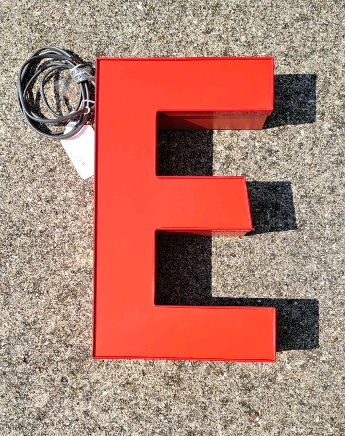 New RED LED Reclaimed Marquee Sign Letter ” E ” Outdoor Indoor #2