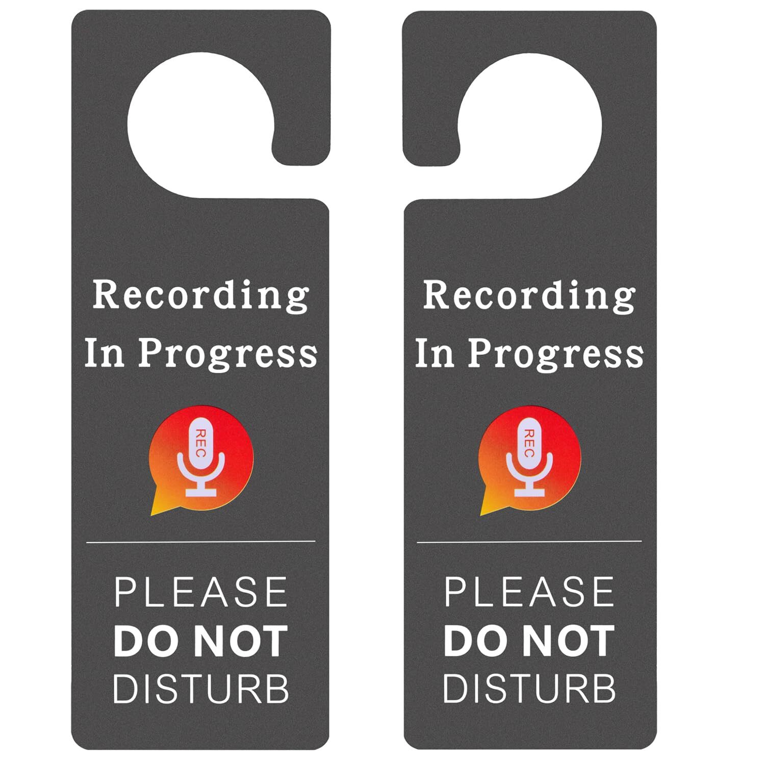 2 Pack Recording In Progress Please Do Not Disturb Sign Door Knob Hanger Sign