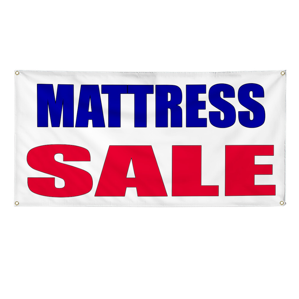 Vinyl Banner Multiple Sizes Mattress Sale Blue Red Promotion Business Business