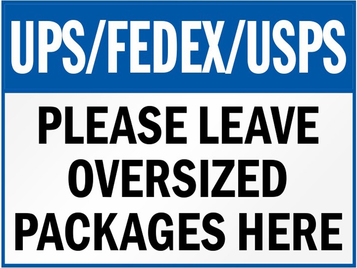 UPS -FEDEX HERE – 9″ X 12″ NEW IN PACKAGE ALUMINUM SIGN – POLICY SIGN – business