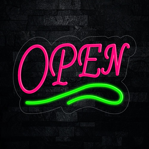 Open LED Neon Sign 22″L x 14″H #30002KG
