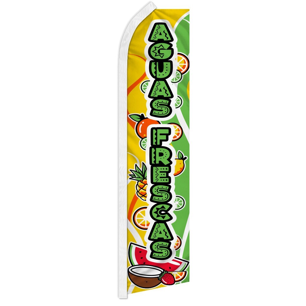 Aguas Frescas Advertising Swooper Feather Flutter Flag Concessions Drinks