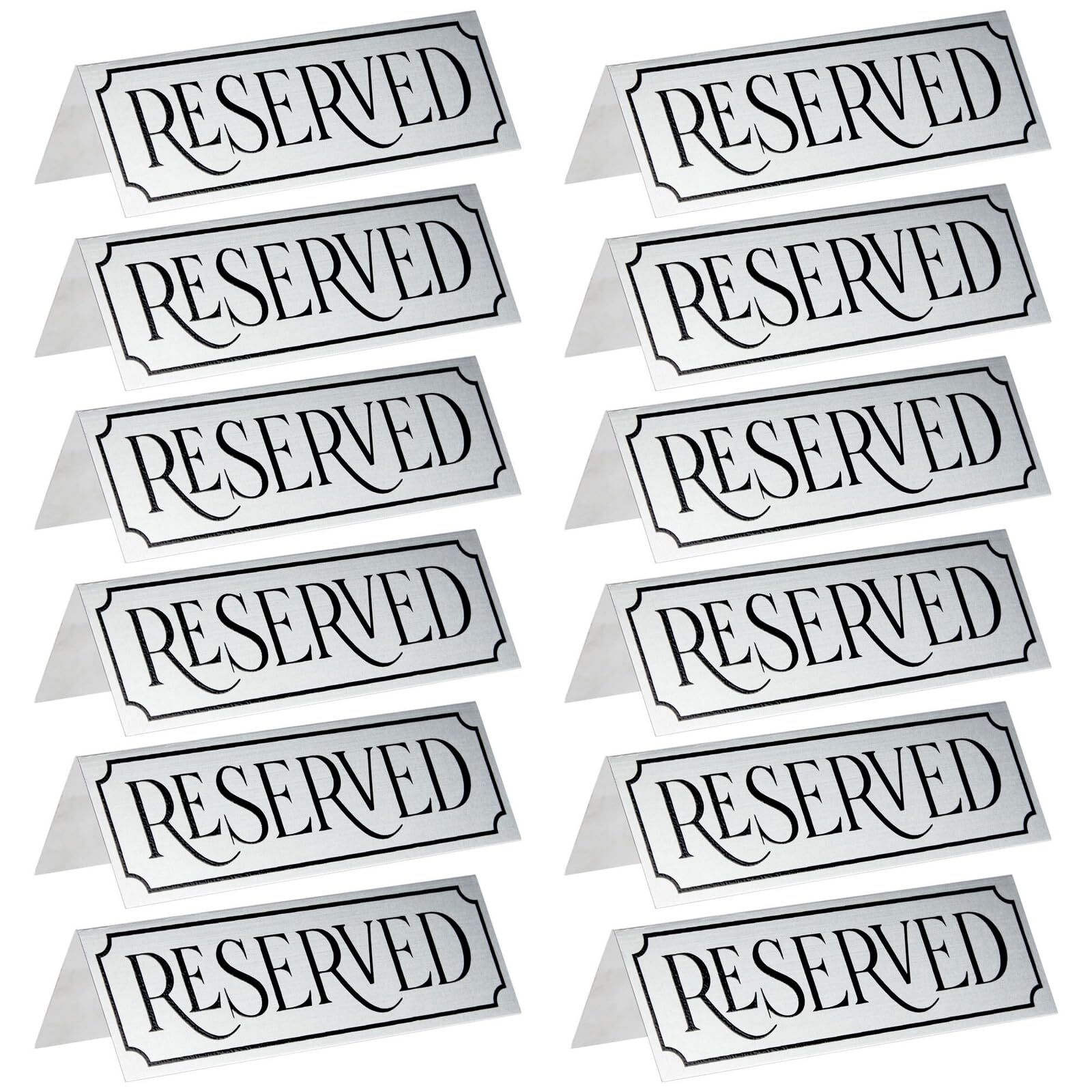 12 Pack Metal Reserved Table Top Signs Seat Indicators for Wedding Events