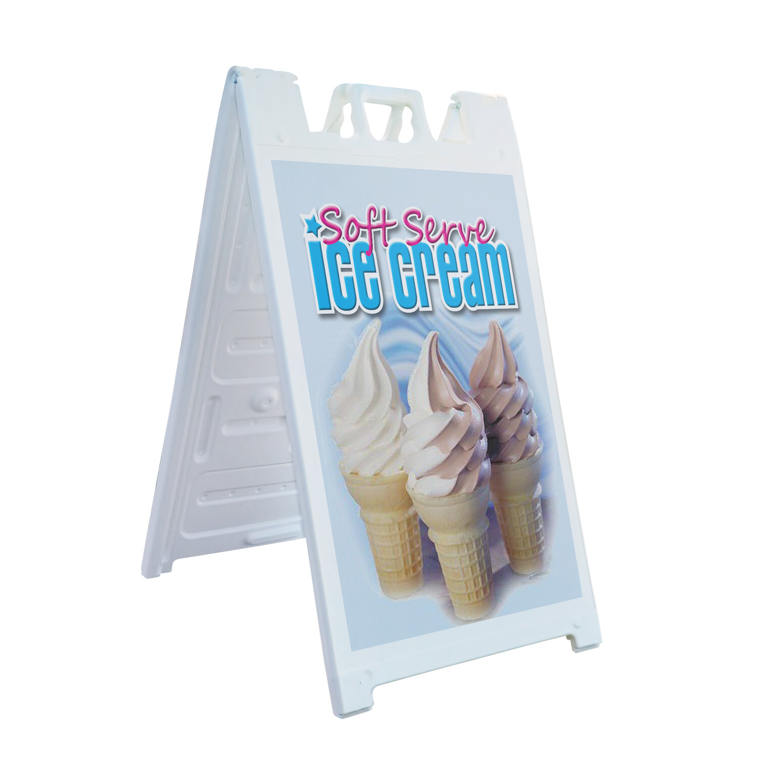 A-frame Sidewalk Soft Serve Ice Cream 24″ x 36″ Double Sided A-Frame Sidewalk Si