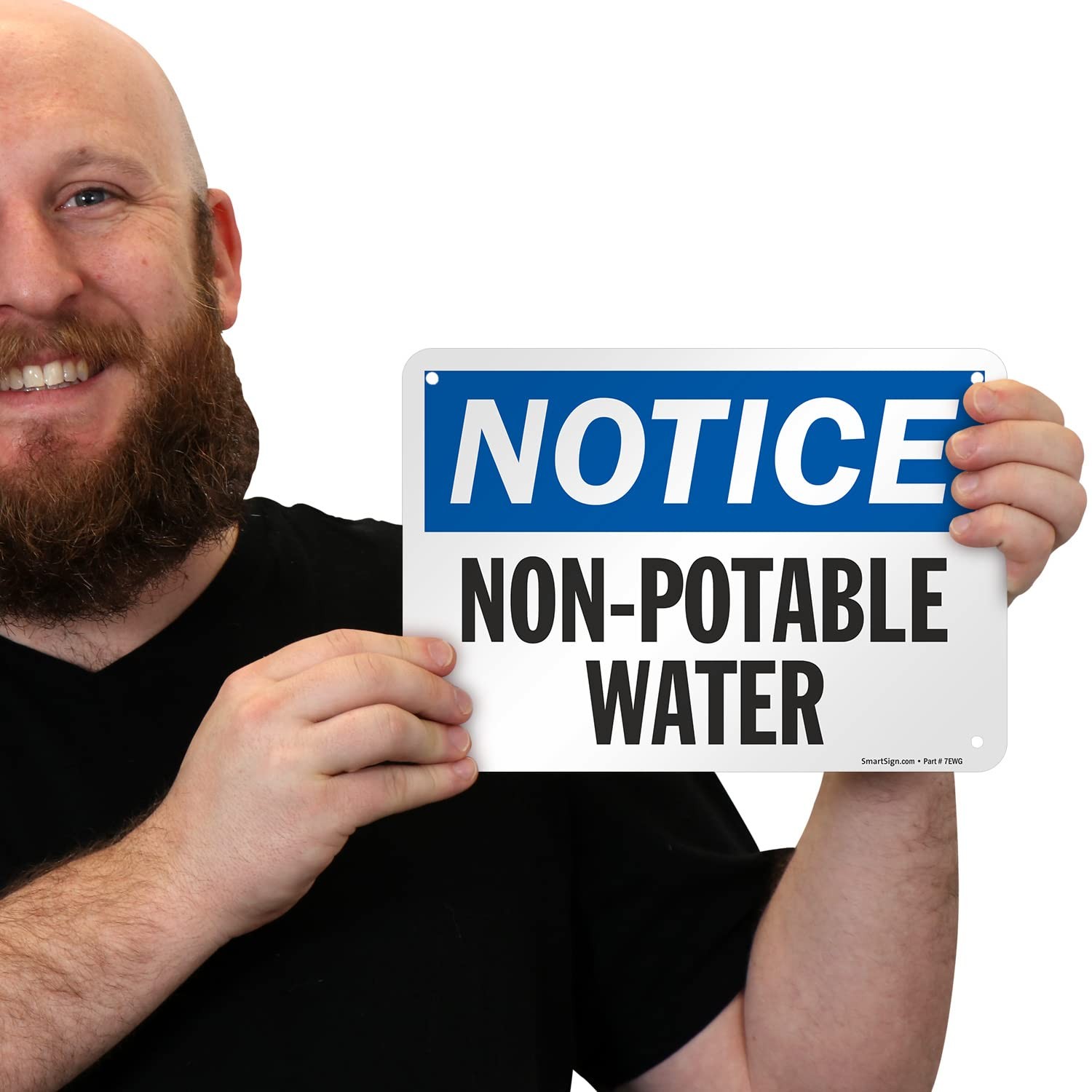 7 x 10 Aluminum Sign, Notice – Non-Potable Water, S-2833-AL-10, Safety