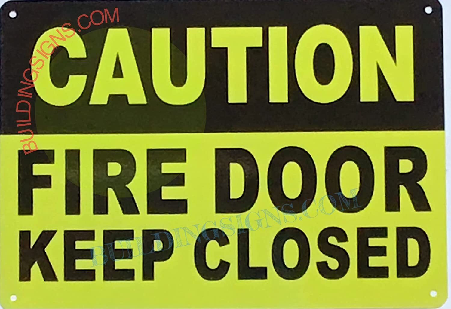 Caution -FIRE Door Keep Closed Sign (Reflective, Aluminum, Yellow)-REF24-1027