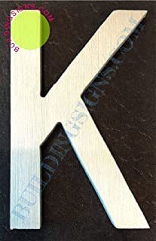 Aluminum Letter K Sign (Brush Silver,, Rust Free, 2.75 inch)….-ref0420