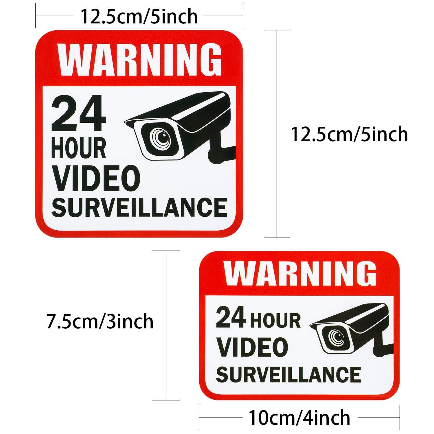 10 Pack 2.5×3.5 Inch Video Surveillance Warning Sticker Sign for Indoor Outdoor