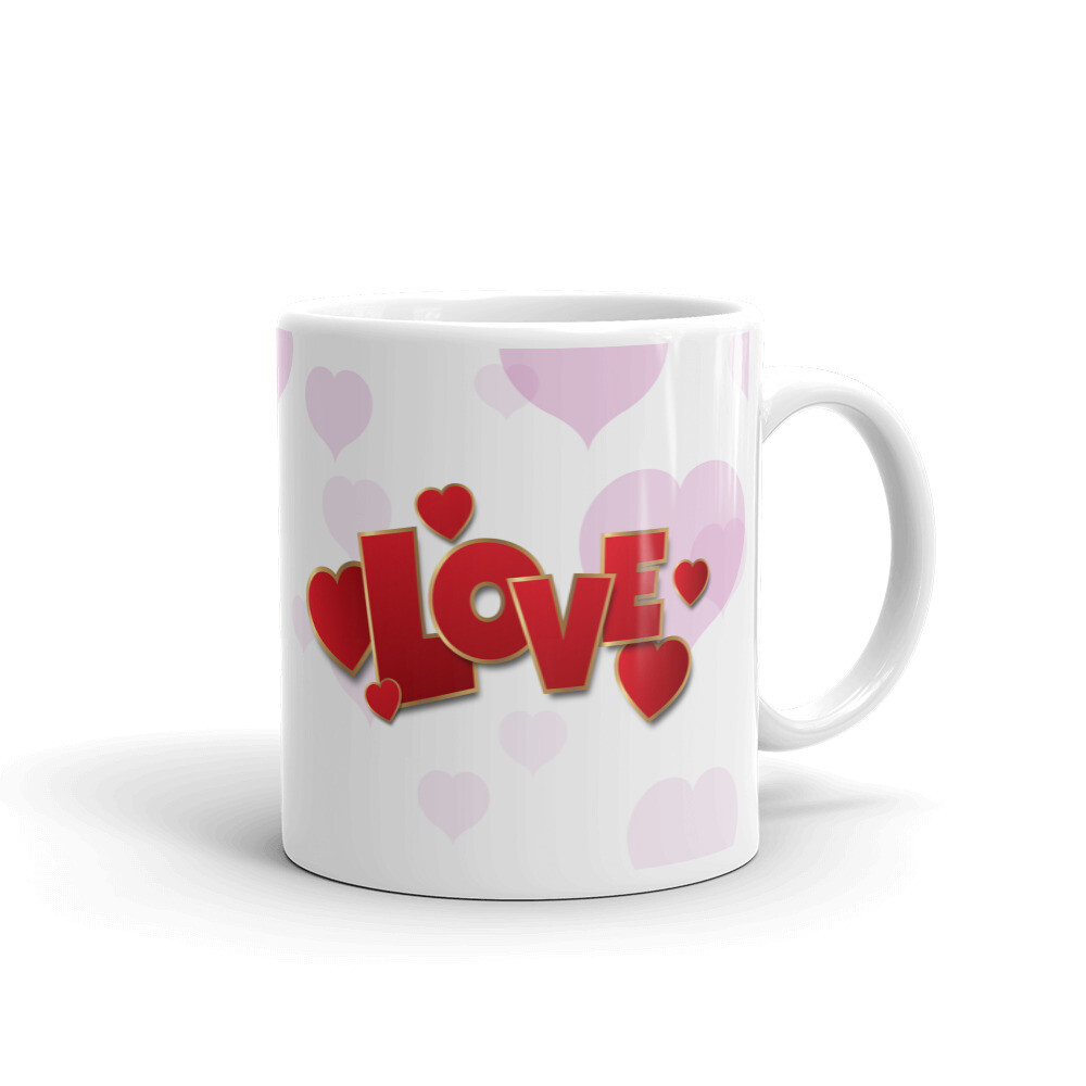 Love Word Inspirational Heart Coffee Tea Ceramic Mug Office Work Cup Gift