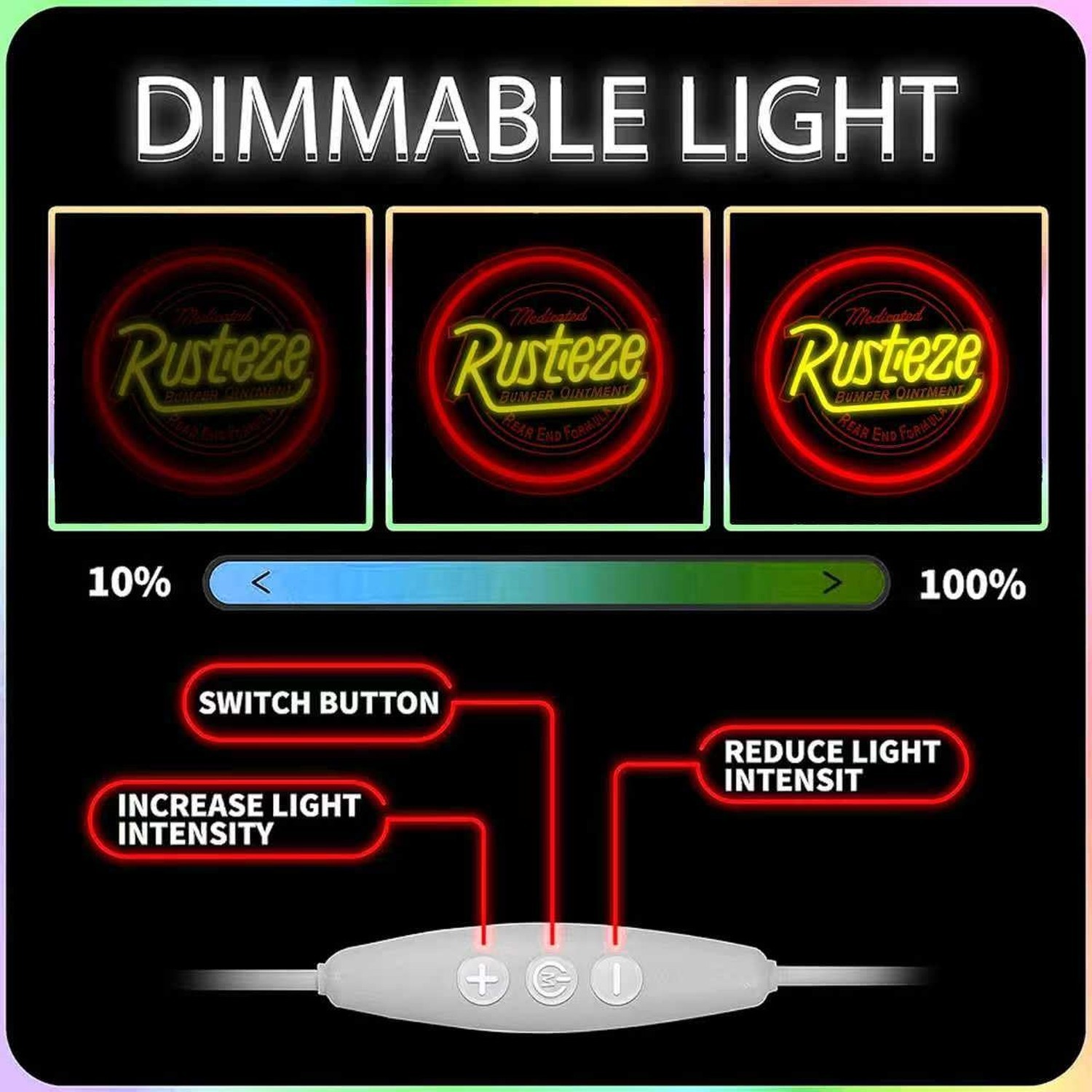 Rust Neon Eze Sign Car Bumper Neon Sign for Wall Decor, Dimmable LED Neon Lig…
