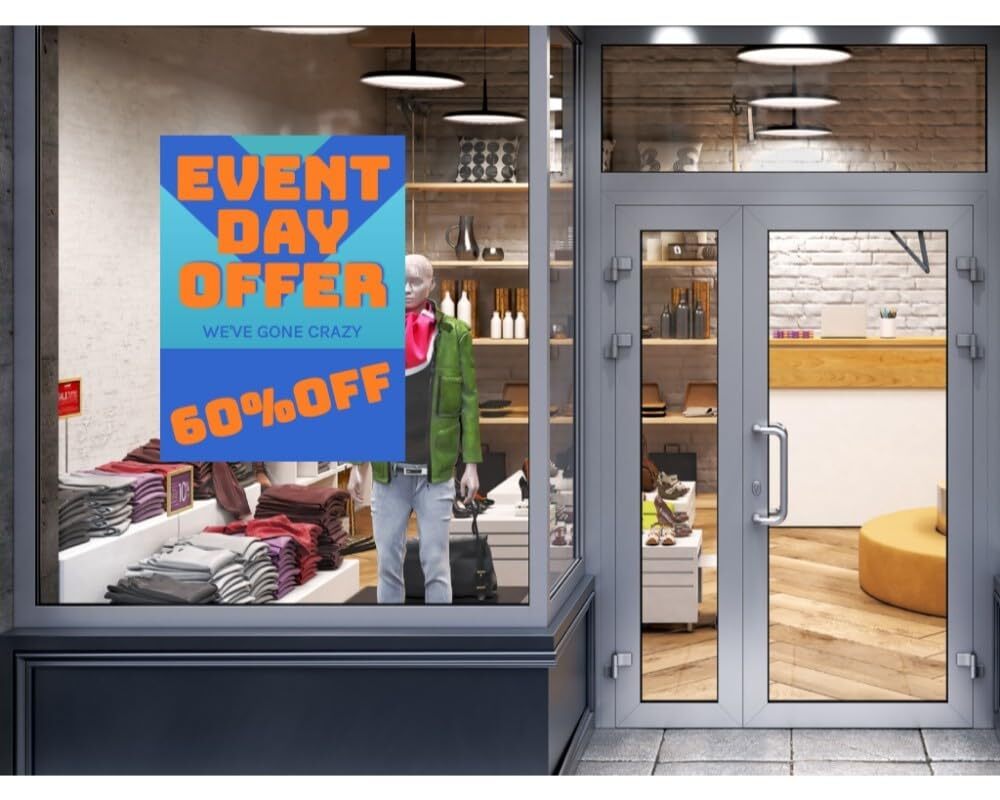 Event Day | Full Color Window Display Signs | 18″W x 24″H
