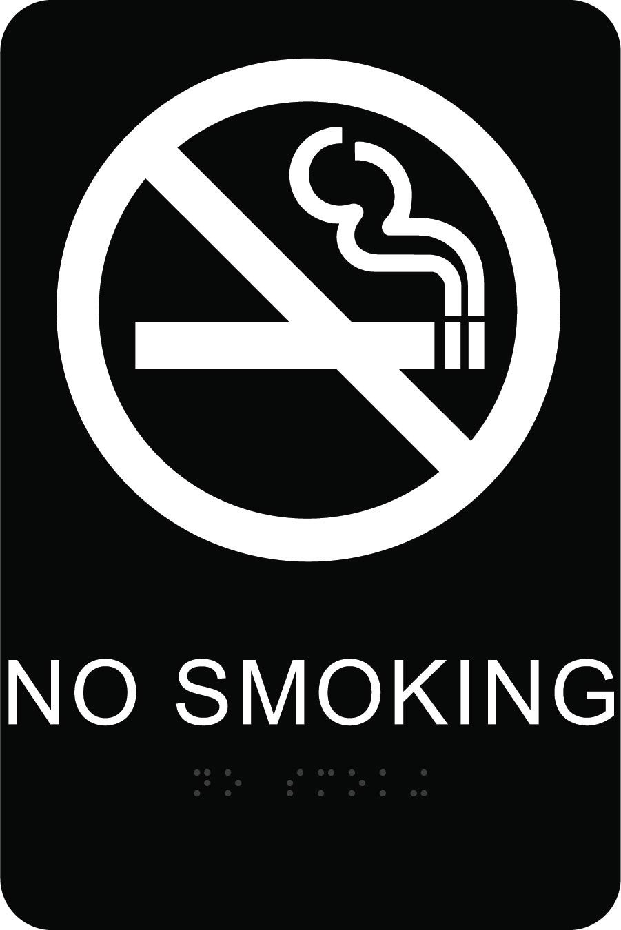 Products DB-7 No Smoking Braille Sign, 6″ x 9″, White/Black