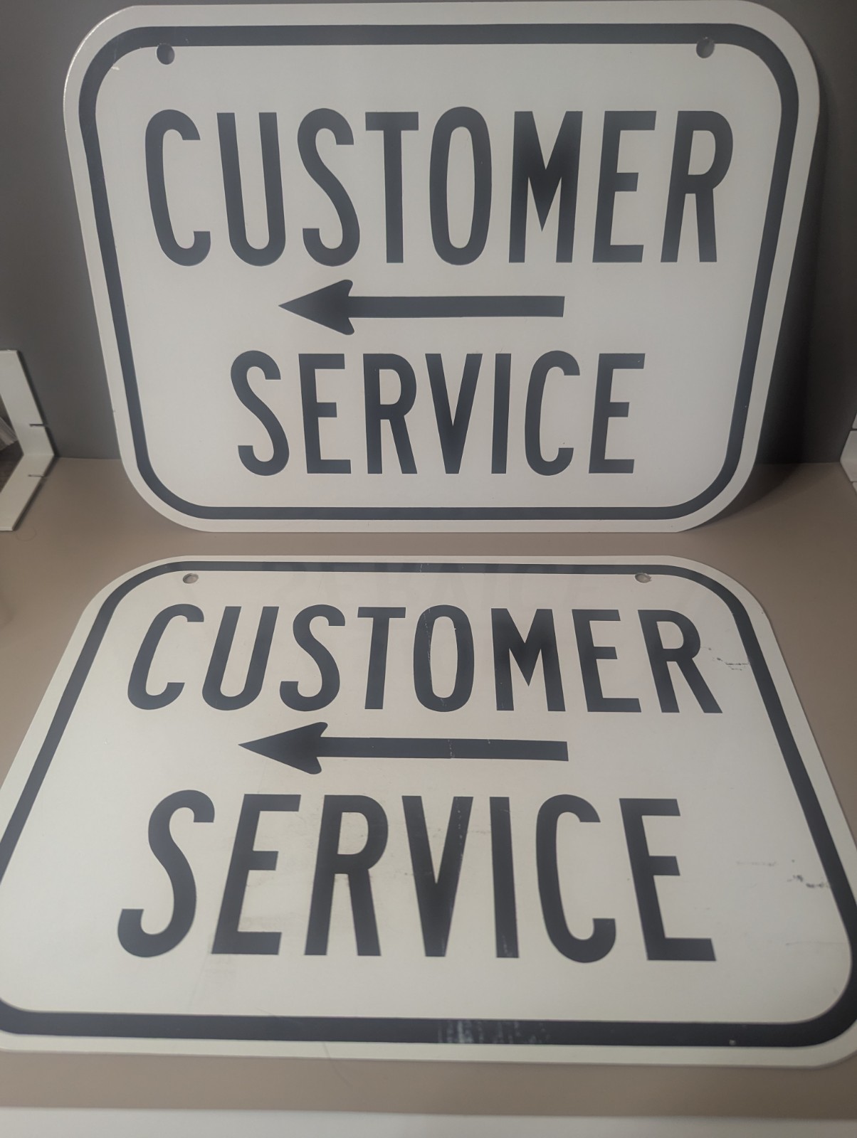 Metal Customer Service Signs 11X8 Inches