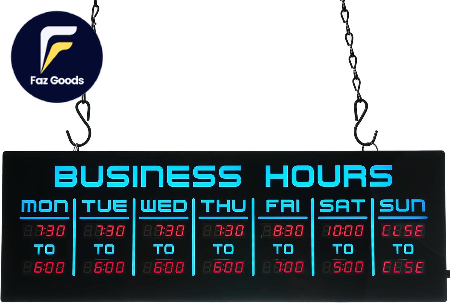 Digital Business Hours Sign by Electronic Programmable Hours of Operation Signs